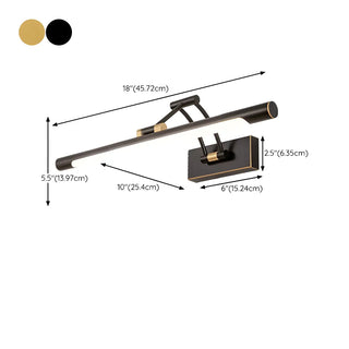 Adjustable Gold Modern Cylinder LED Vanity Light Zawala #size