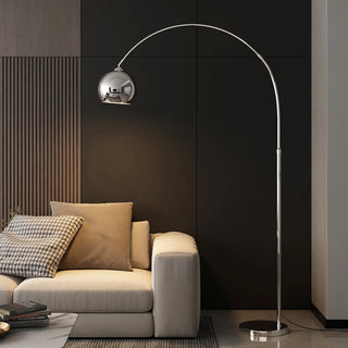 Modern Adjustable Chrome Dome LED Arc Floor Lamp Zawala Image - 1