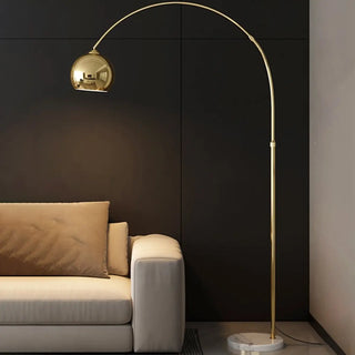 Modern Adjustable Chrome Dome LED Arc Floor Lamp Zawala Image - 3