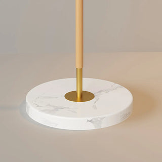 ZOWALA - Modern Angled Amber Globe Walnut Metal Floor Lamp Image - 9