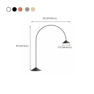 Outdoor Arc Wide Cone Metal Modern Floor Lamp Zawala #size
