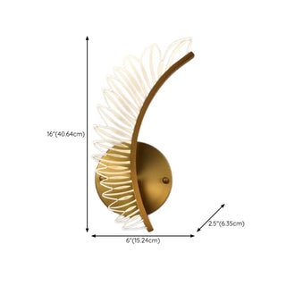Modern Artistic Gold Leaf LED Wall Sconce Zawala #size