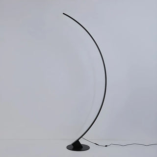 Black Modern Curved Metal Living Room Floor Lamp Zawala Image - 11