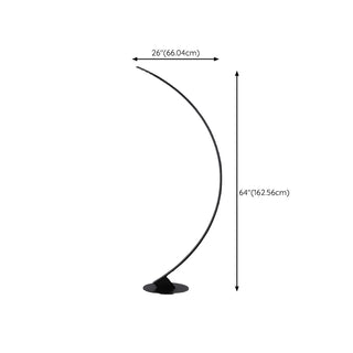 Black Modern Curved Metal Living Room Floor Lamp Zawala #size
