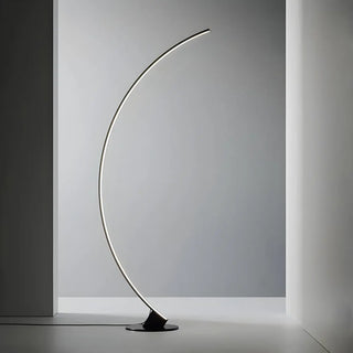 Black Modern Curved Metal Living Room Floor Lamp Zawala Image - 5