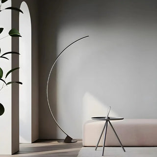 Black Modern Curved Metal Living Room Floor Lamp Zawala Image - 6