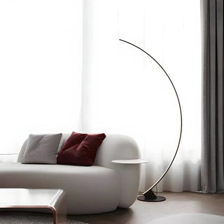 Black Modern Curved Metal Living Room Floor Lamp Zawala Image - 7