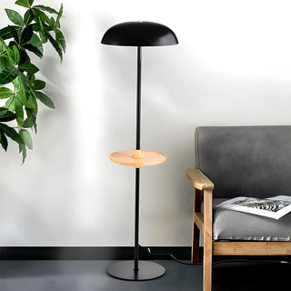 Modern Tray and Dome Shade Metal LED Floor Lamp Zawala Image - 1