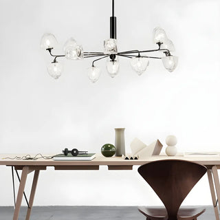 ZOWALA - Modern Black Branch Faceted Glass Chandelier Image - 1