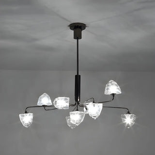 ZOWALA - Modern Black Branch Faceted Glass Chandelier Image - 10