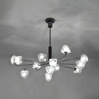 ZOWALA - Modern Black Branch Faceted Glass Chandelier Image - 11