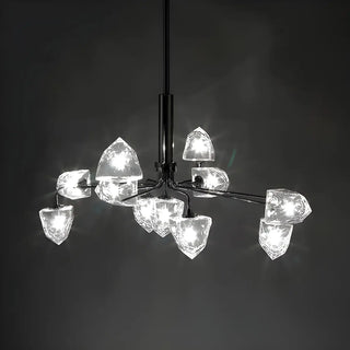 ZOWALA - Modern Black Branch Faceted Glass Chandelier Image - 12