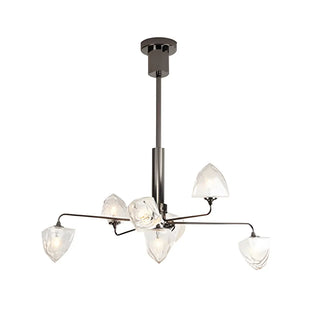 ZOWALA - Modern Black Branch Faceted Glass Chandelier Image - 13