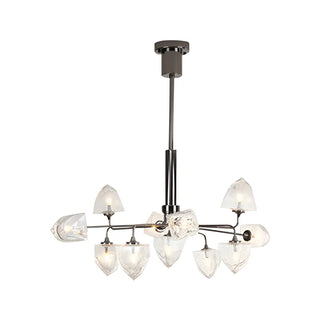 ZOWALA - Modern Black Branch Faceted Glass Chandelier Image - 14