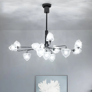 ZOWALA - Modern Black Branch Faceted Glass Chandelier Image - 2