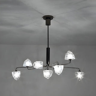 ZOWALA - Modern Black Branch Faceted Glass Chandelier Image - 9
