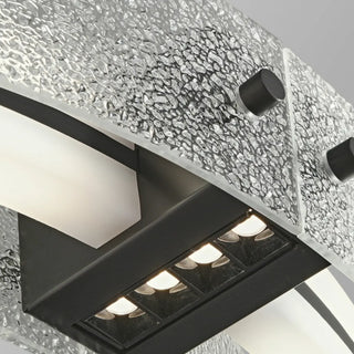 ZOWALA - Black Circle Frosted Glass LED Living Room Chandelier Image - 12