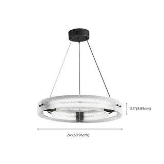 ZOWALA - Black Circle Frosted Glass LED Living Room Chandelier #size