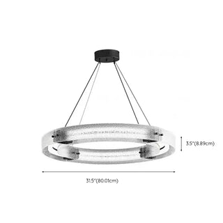 ZOWALA - Black Circle Frosted Glass LED Living Room Chandelier Image - 14