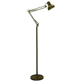 Black Dome Adjustable Task Swing Arm Floor Lamp Zawala Image - 8
