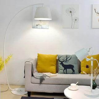 Sleek Yellow Drum Modern Arch Metal LED Floor Light Zawala Image - 2