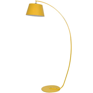 Sleek Yellow Drum Modern Arch Metal LED Floor Light Zawala Image - 8
