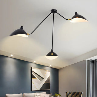 ZOWALA - Industrial Asymmetrical Black Metal Dome Chandelier Image - 1