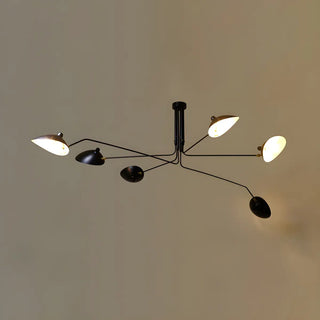 ZOWALA - Industrial Asymmetrical Black Metal Dome Chandelier Image - 10