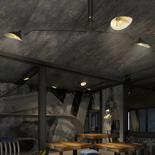 ZOWALA - Industrial Asymmetrical Black Metal Dome Chandelier Image - 12