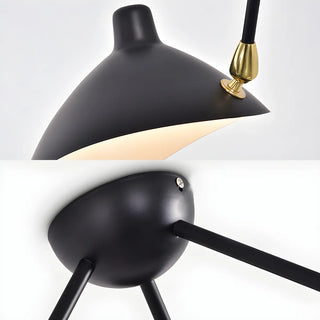 ZOWALA - Industrial Asymmetrical Black Metal Dome Chandelier Image - 16