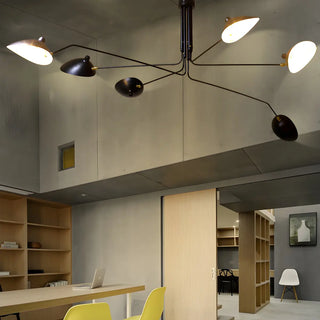 ZOWALA - Industrial Asymmetrical Black Metal Dome Chandelier Image - 2