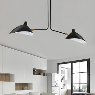 ZOWALA - Industrial Asymmetrical Black Metal Dome Chandelier Image - 3