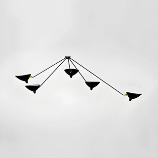 ZOWALA - Industrial Asymmetrical Black Metal Dome Chandelier Image - 5