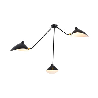 ZOWALA - Industrial Asymmetrical Black Metal Dome Chandelier Image - 6