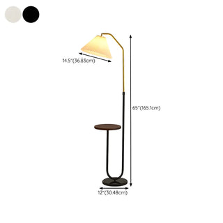 Multifunctional Bedside Cone Floor Lamp with Side Table Zawala #size