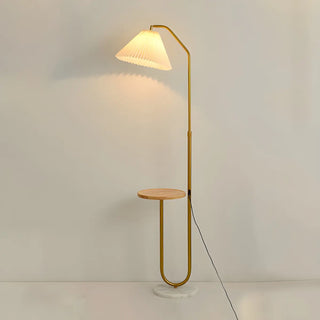 Multifunctional Bedside Cone Floor Lamp with Side Table Zawala Image - 4