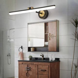 Black Modern Linear Metal LED Bathroom Vanity Light Zawala Image - 1