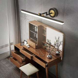 Black Modern Linear Metal LED Bathroom Vanity Light Zawala Image - 2
