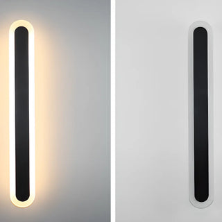 Modern Metal Long Strip Outdoor Wall Light Black Large Zawala Image - 12