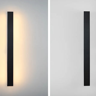 Modern Metal Long Strip Outdoor Wall Light Black Large Zawala Image - 13