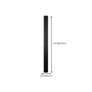 Modern Metal Long Strip Outdoor Wall Light Black Large Zawala #size