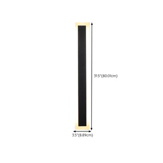Modern Metal Long Strip Outdoor Wall Light Black Large Zawala Image - 19