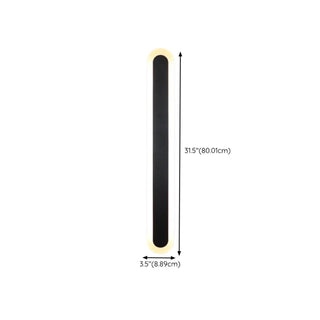 Modern Metal Long Strip Outdoor Wall Light Black Large Zawala Image - 21
