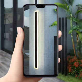 Modern Metal Long Strip Outdoor Wall Light Black Large Zawala Image - 5