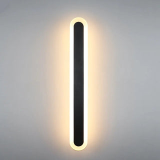 Modern Metal Long Strip Outdoor Wall Light Black Large Zawala Image - 6