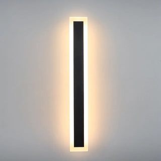 Modern Metal Long Strip Outdoor Wall Light Black Large Zawala Image - 8