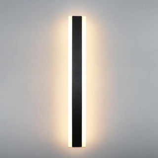 Modern Metal Long Strip Outdoor Wall Light Black Large Zawala Image - 9