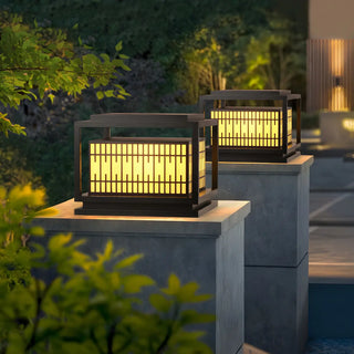ZOWALA - Modern Black Rectangular Metal Outdoor Post Light Image - 1