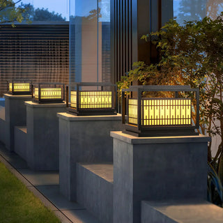ZOWALA - Modern Black Rectangular Metal Outdoor Post Light Image - 2