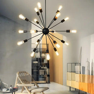 ZOWALA - Modern Black Sputnik Suspension Bulb Chandelier Image - 2